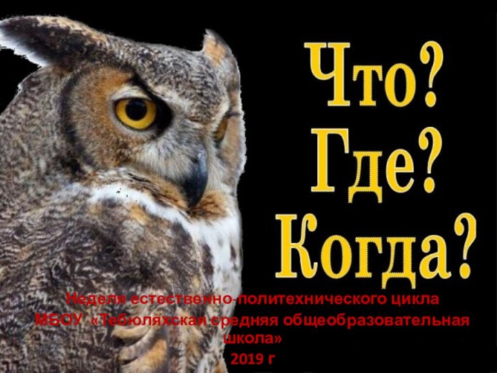 Неделя естественно-политехнического цикла МБОУ «Тебюляхская средняя общеобразовательная школа»2019 г