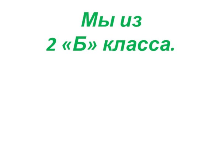 Мы из  2 «Б» класса.