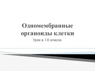 Презентация к уроку Одномембранные органоиды клетки