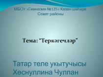 Презентация по татарскому языку на тему Теркәгечләр для 7 класса