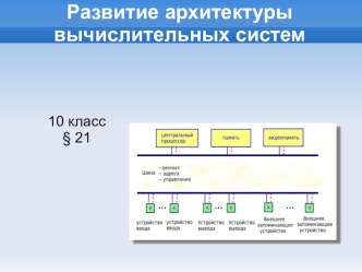 Презентация по теме Развитие архетектуры вычислтельных сетей (10 класс, Семакин)