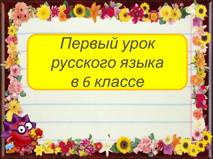 Первый урок русского языка в 6 классе