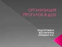 Организация прогулок в ДОУ