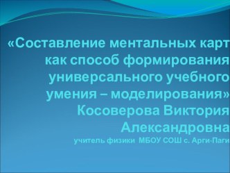 Мастер-класс Использование ментальных карт на уроках физики