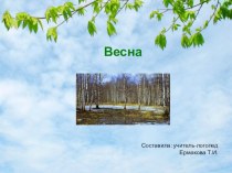 Презентация по теме Весна презентация к уроку по логопедии (старшая, подготовительная группа)