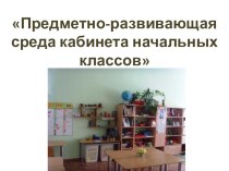 Проект предметно развивающая среда кабинета начальной школы