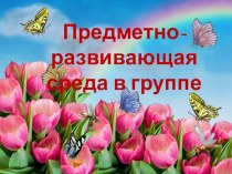 Предметно - развивающая среда в группе детского сада презентация к уроку (старшая группа)