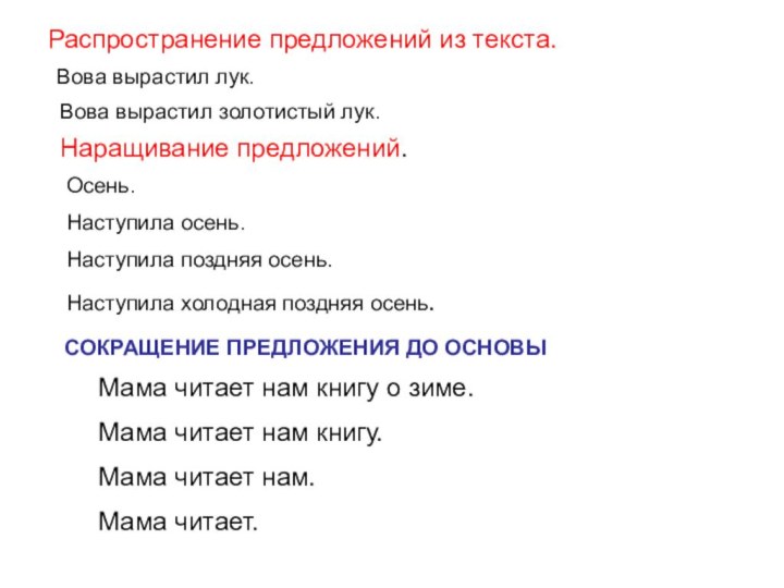 Вова вырастил лук.Вова вырастил золотистый лук.Осень.Наступила осень.Наступила поздняя осень.Наступила холодная поздняя осень.Наращивание