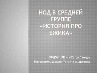 НОД с использование ИКТ в средней группе История про ежика план-конспект занятия по аппликации, лепке (средняя группа)