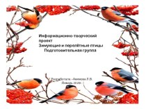 Информационно-творческий проект Зимующие птицы презентация к уроку по окружающему миру (подготовительная группа)