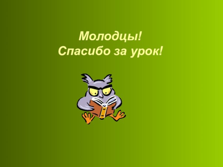 Молодцы! Спасибо за урок!