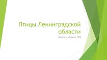 Птицы Ленинградской области презентация к уроку (1, 2 класс)