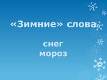 Презентация Зимние слова. презентация к уроку по логопедии (старшая группа)