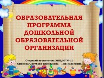 Образовательная программа дошкольной образовательной организации презентация по теме