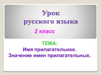 Презентация к уроку русского языка Имя прилагательное презентация к уроку по русскому языку (2 класс)