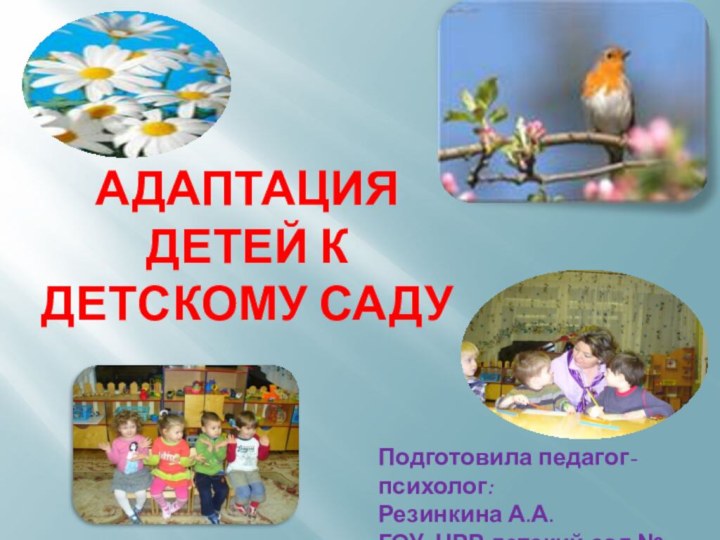 Адаптация детей к детскому садуПодготовила педагог-психолог:Резинкина А.А.ГОУ ЦРР детский сад № 2347