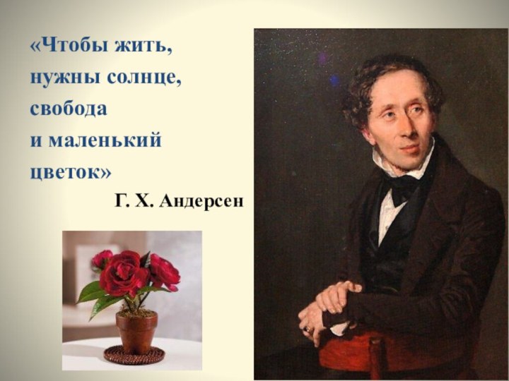 «Чтобы жить, нужны солнце, свобода и маленький цветок»