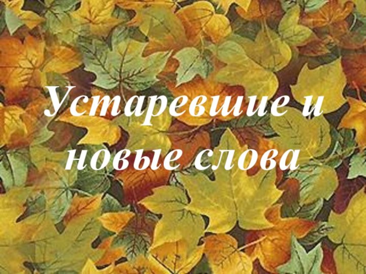 Устаревшие и новые слова