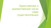 Презентация к уроку русского языка Единственное и множественное число имен существительных методическая разработка по русскому языку (2 класс)