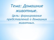 Мултимедийная разработка к НОД в 1 младшей группе ДОУ. На тему: Домашние животные. презентация к занятию по окружающему миру (младшая группа)