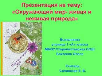 Презентация по окружающему миру (1 класс) : Окружающий мир - живая и неживая природа презентация к уроку по окружающему миру (1 класс) по теме