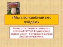 Конспект образовательной организованной деятельности для детей среднего дошкольного возраста с диагнозом ОНР по теме :Мы в волшебный лес пойдем. план-конспект занятия по логопедии (средняя группа) по теме