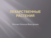 Лекарственные растения. презентация к уроку по окружающему миру (подготовительная группа)