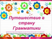 Путешествие в страну Грамматики методическая разработка по русскому языку по теме