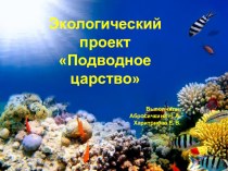 Экологический проект : Подводное царство групповой, краткосрочный презентация к уроку по окружающему миру (подготовительная группа)