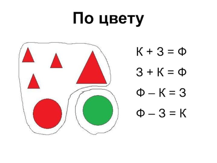 По цветуК + З = ФЗ + К = ФФ – К