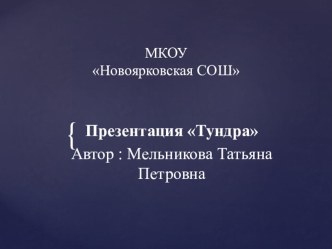 Презентация  Тундра презентация к уроку по окружающему миру (4 класс)