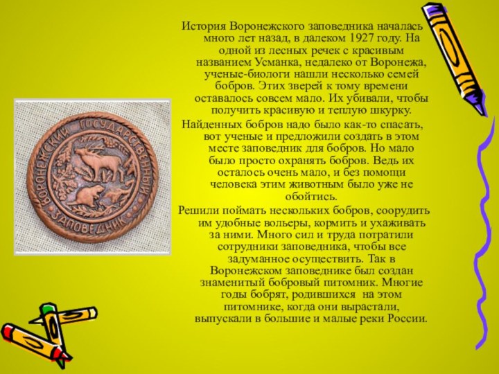 История Воронежского заповедника началась много лет назад, в далеком 1927 году. На одной