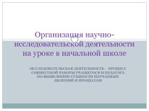 Организация научно-исследовательской деятельности в начальной школе статья по теме