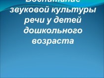 Звуковая культура речи у дошкольников. презентация к уроку по развитию речи (средняя группа)