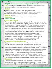 Экологическая акция Сохраним березки - сбережём Россию материал по окружающему миру (подготовительная группа)