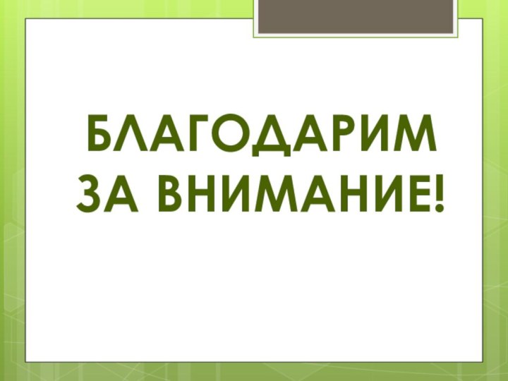 БЛАГОДАРИМ ЗА ВНИМАНИЕ!