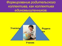 Формирование родительского коллектива в начальной школе. Статья учебно-методический материал (1 класс)