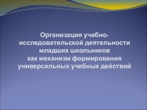 Презентация Организация учебно-исследовательской деятельности младших школьников как механизм формирования универсальных учебных действий материал по теме