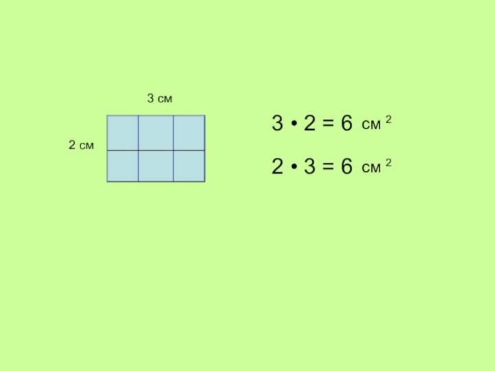 3 • 2 = 62 • 3 = 6см 2см 22 см3 см