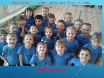 Развивающая предметно - пространственная среда группы Родничок презентация
