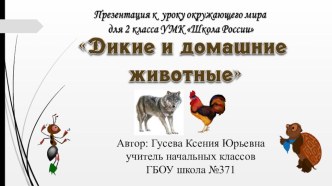 Методическая разработка урока окружающего мира (презентация) : Дикие и домашние животные во 2 классе презентация к уроку по окружающему миру (2 класс)