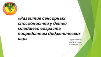 Презентация по развитию сенсорных способностей презентация
