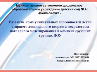 Развитие коммуникативных способностей детей старшего дошкольного возраста посредством наглядного моделирования в компенсирующих