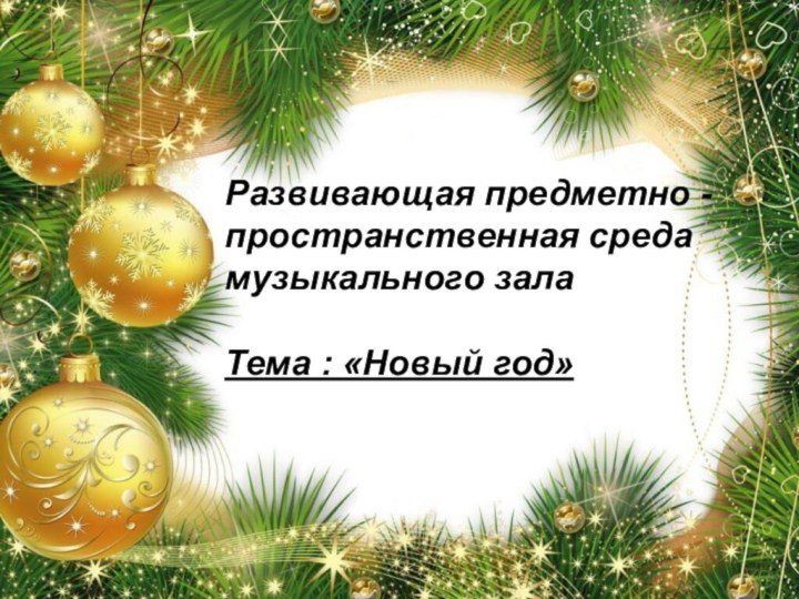 Развивающая предметно - пространственная среда музыкального зала  Тема : «Новый год»