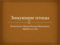 Зимующие птицы план-конспект занятия по развитию речи (старшая группа) по теме