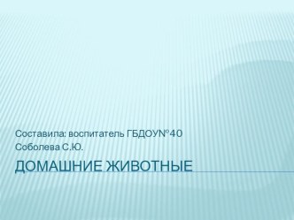 Презентация по теме: Домашние и дикие животные презентация к уроку (старшая группа) по теме