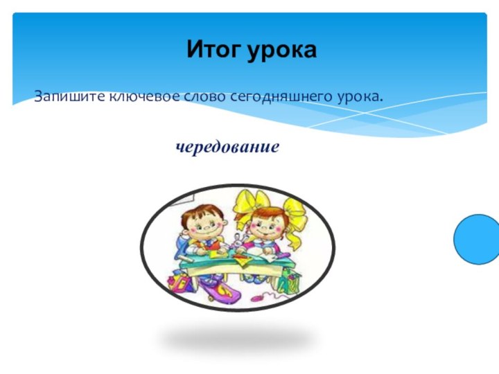 Запишите ключевое слово сегодняшнего урока.