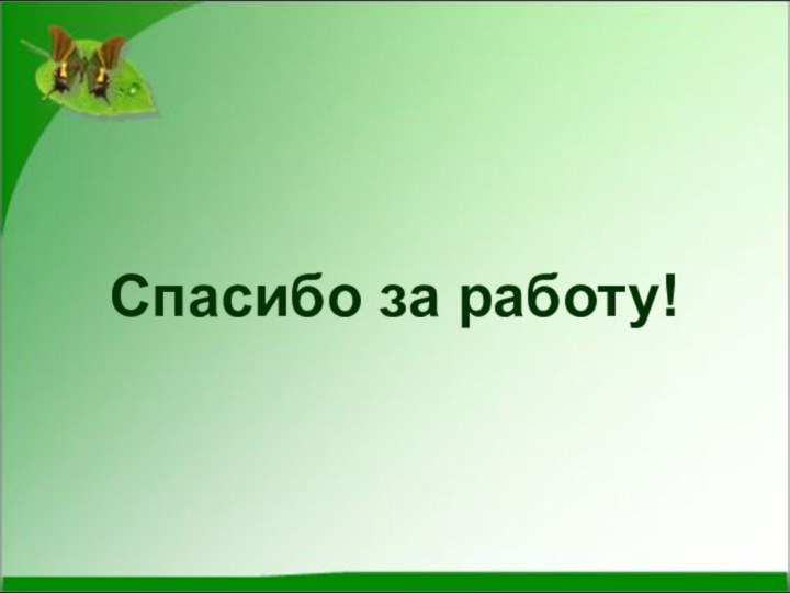 Спасибо за работу!