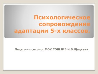 Психологическое сопровождение адаптации 5-х классов презентация к уроку по теме