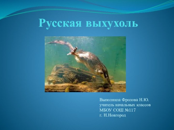 Русская выхухольВыполнила Фролова Н.Ю.учитель начальных классовМБОУ СОШ №117 г. Н.Новгород